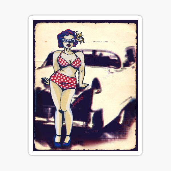 50s 60s Pinup Stickers for Sale, Free US Shipping