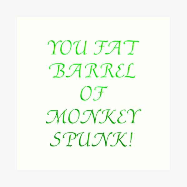 You fat barrel of monkey spunk! Art Print