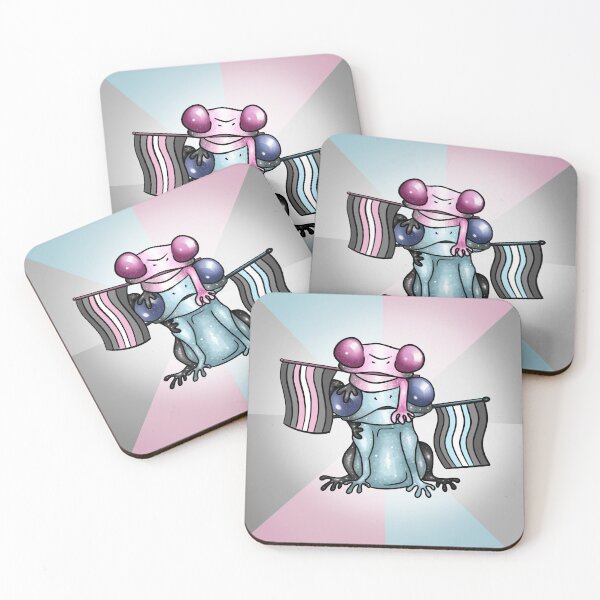 Item preview, Demiboy/Demigirl Pride Flag Frogs designed and sold by oh-hey-its-liv.