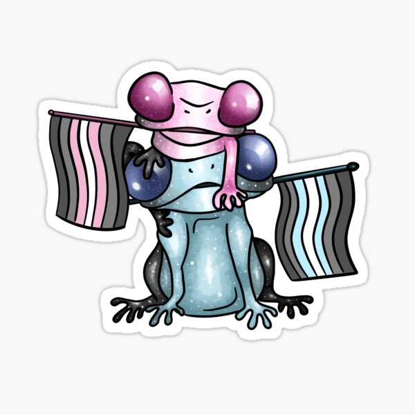 Item preview, Demiboy/Demigirl Pride Flag Frogs designed and sold by oh-hey-its-liv.