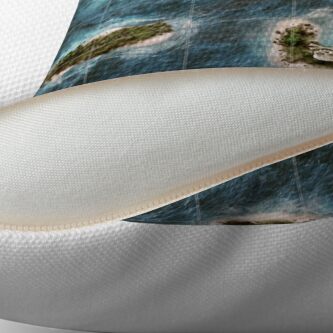 Alternate view of Plunder A Pirate's Life Board Game Map Throw Pillow