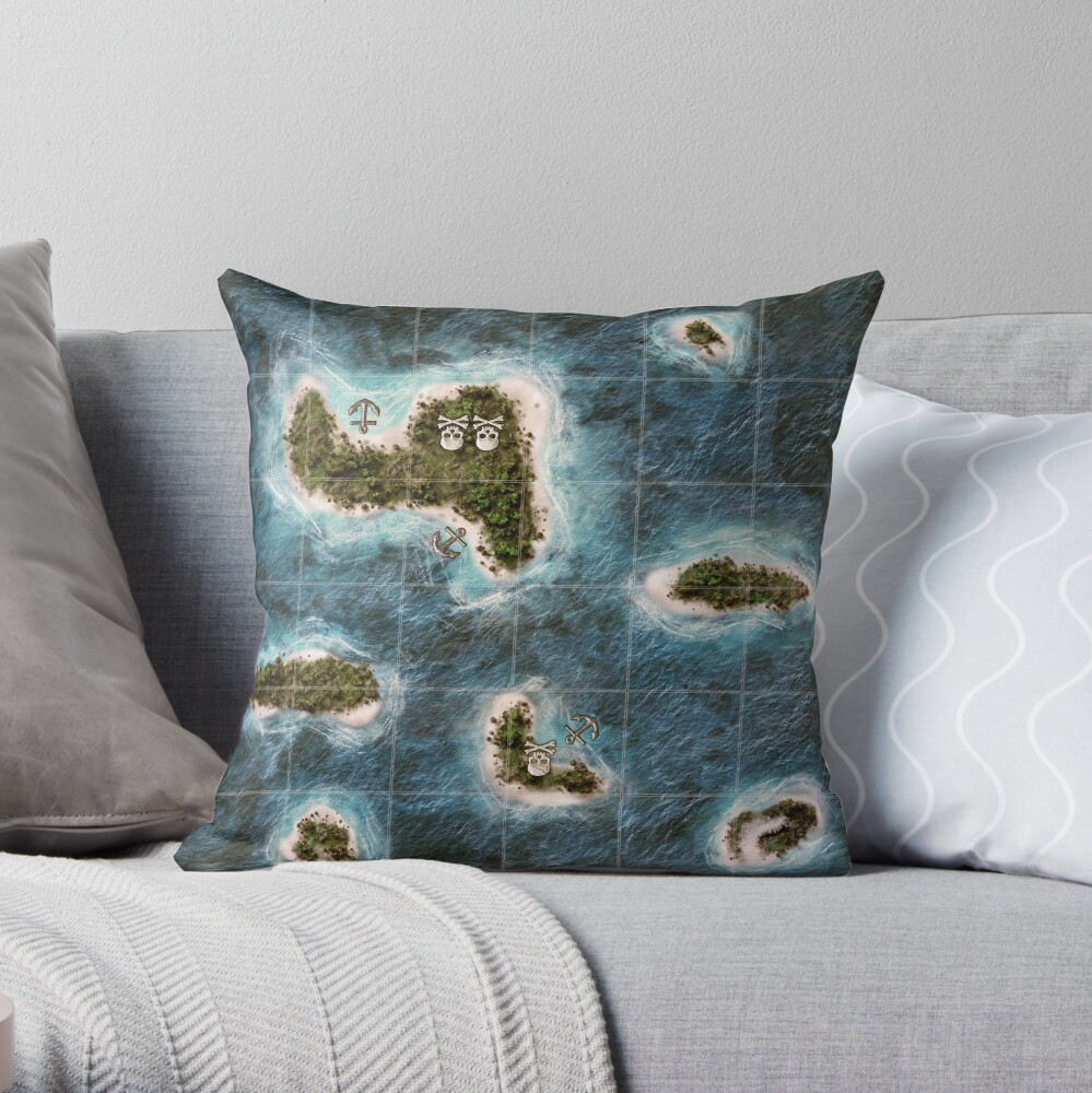 Plunder A Pirate's Life Board Game Map Throw Pillow