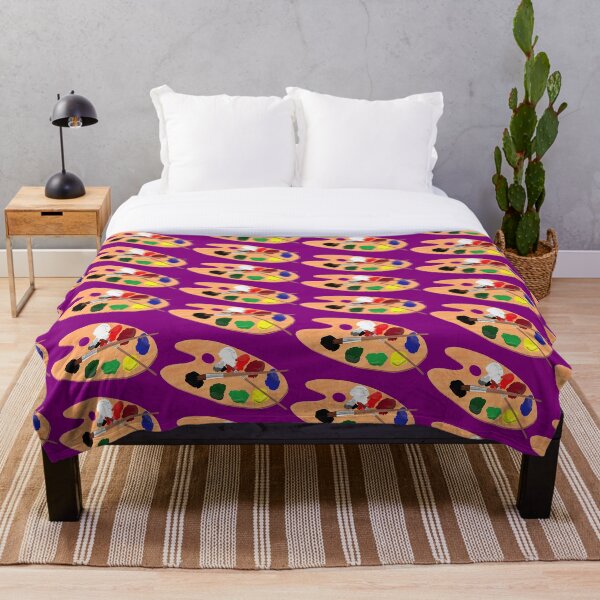 Item preview, Artist Paint Palette Pattern (Royal Purple Background) designed and sold by ArtByLM.