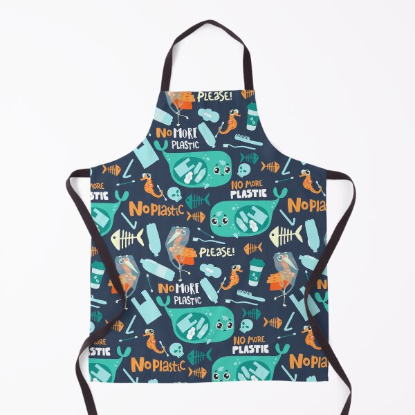 Item preview, Seamless pattern with sad sea animals and plastic garbage in the ocean. designed and sold by Dina Konovalova.