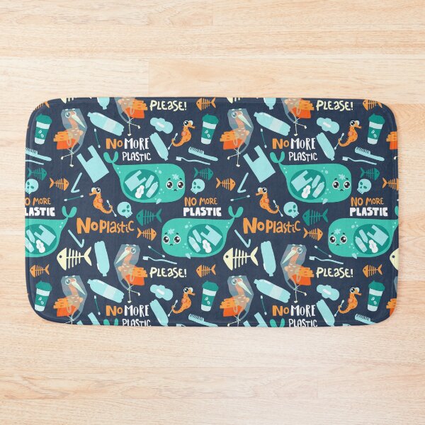 Item preview, Seamless pattern with sad sea animals and plastic garbage in the ocean. designed and sold by Dina Konovalova.