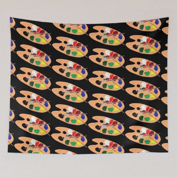 Item preview, Artist Paint Palette Pattern (Black Background) designed and sold by ArtByLM.