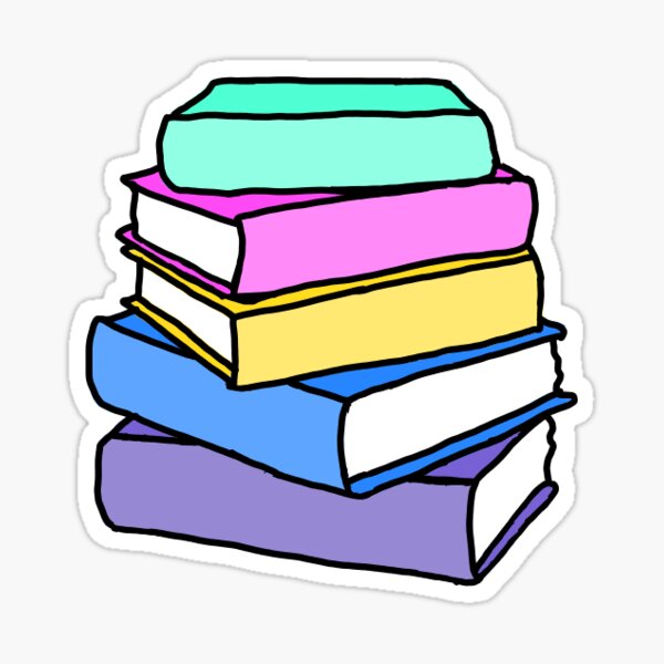 Pile Of Books Stickers | Redbubble