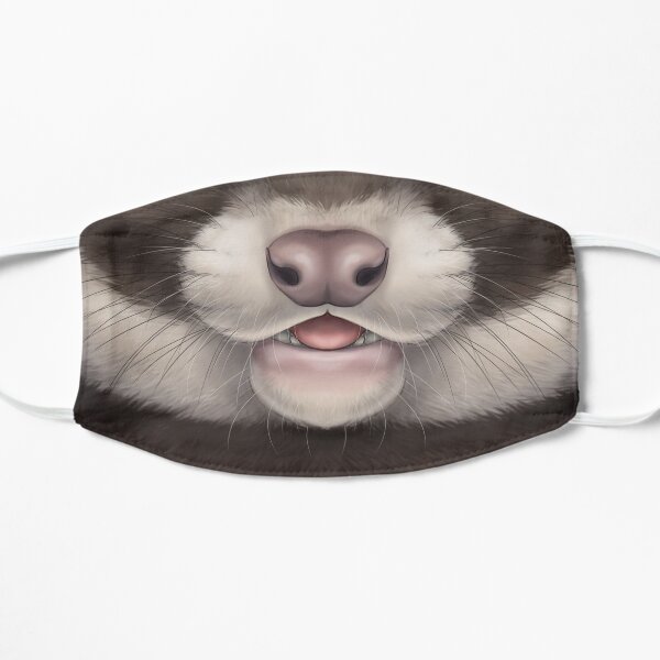 Domestic Ferret Face Flat Mask