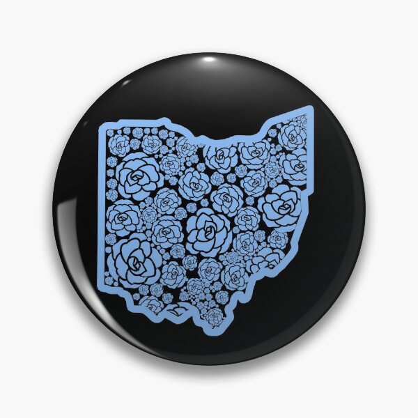 Item preview, Blue Roses Flower State of Ohio buckeye with black background designed and sold by Ella's  Doodles And Designs.