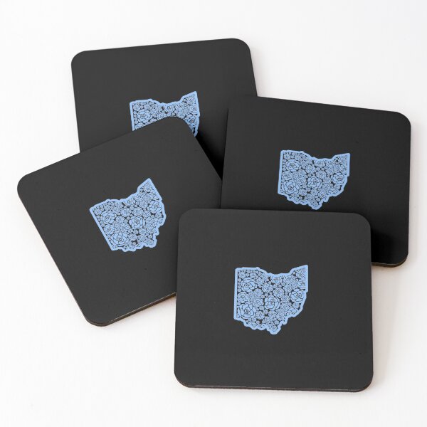 Item preview, Blue Roses Flower State of Ohio buckeye with black background designed and sold by Ella's  Doodles And Designs.