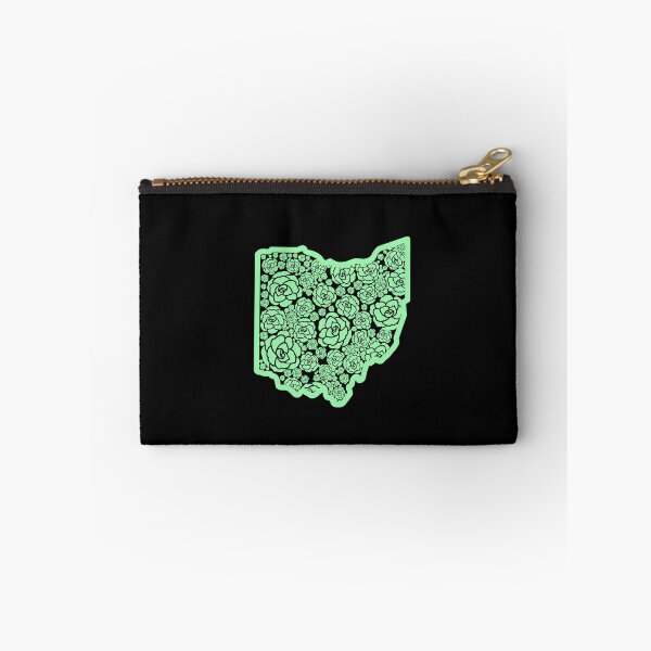 Item preview, green Roses Flower State of Ohio buckeye with black background designed and sold by Ella's  Doodles And Designs.
