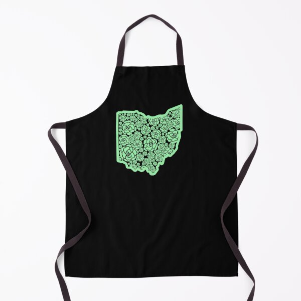 Item preview, green Roses Flower State of Ohio buckeye with black background designed and sold by Ella's  Doodles And Designs.