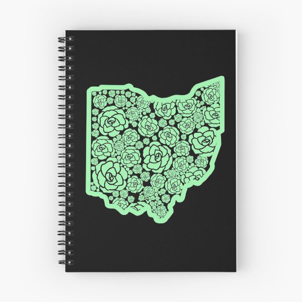 Item preview, green Roses Flower State of Ohio buckeye with black background designed and sold by Ella's  Doodles And Designs.