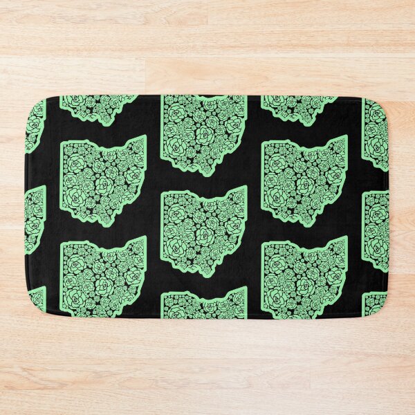 Item preview, green Roses Flower State of Ohio buckeye with black background designed and sold by Ella's  Doodles And Designs.