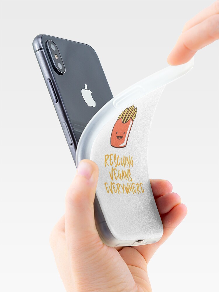 Alternate view of Rescuing Vegans Everywhere with Fries iPhone Case