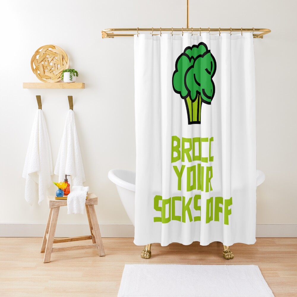 Brocc Your Socks Off Shower Curtain