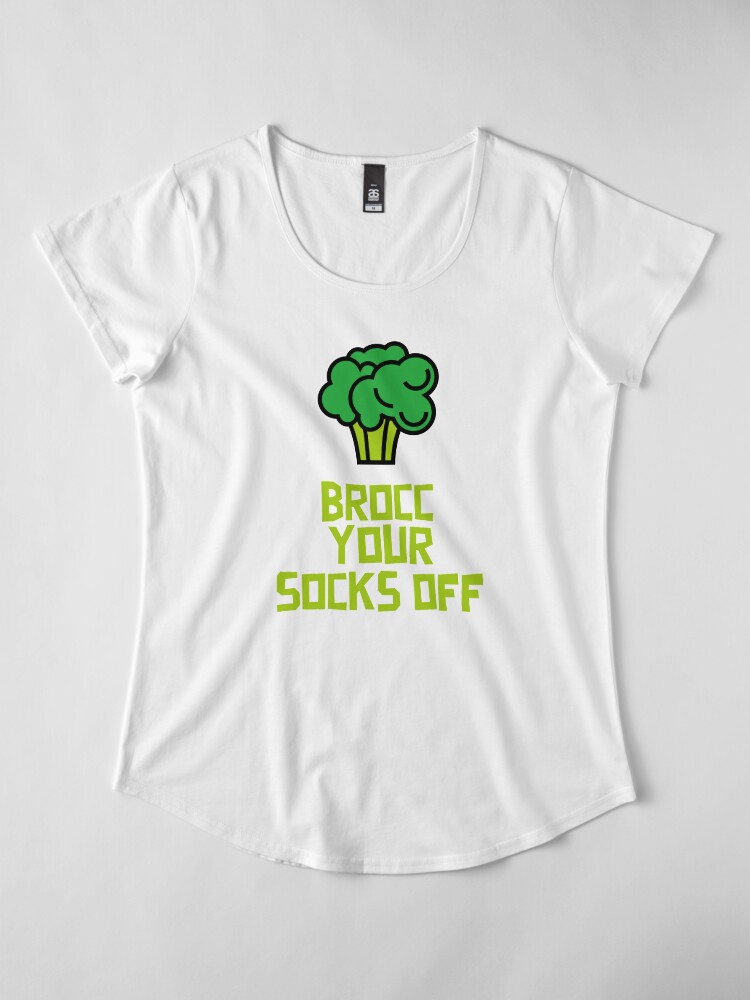 Alternate view of Brocc Your Socks Off Premium Scoop T-Shirt