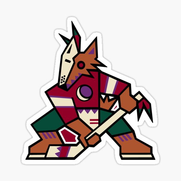 Retro Arizona Coyotes Logo Design Sticker