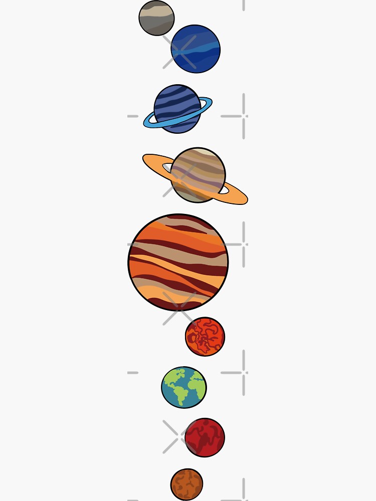 "Solar System Sticker for Sale by mansiscript Redbubble