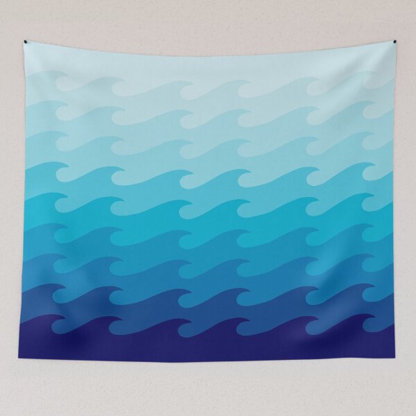 Item preview, Shades of blue wave Pattern designed and sold by enriquepma.