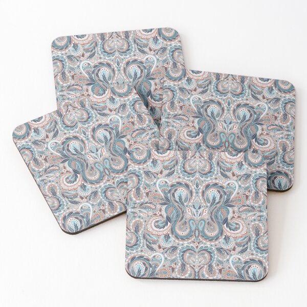Item preview, Paisley Pattern in Turquoise, Gray, and Orange designed and sold by somecallmebeth.