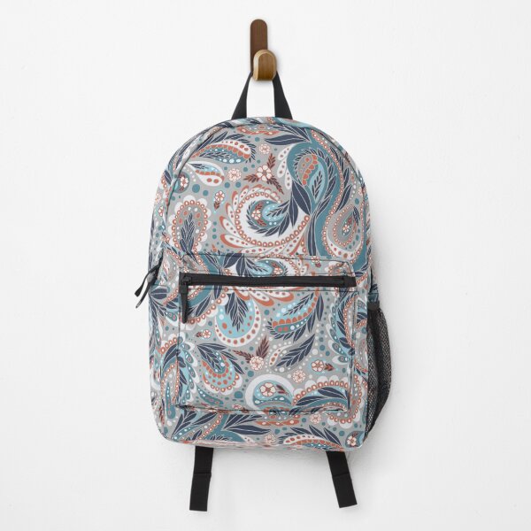 Item preview, Paisley Pattern in Turquoise, Gray, and Orange designed and sold by somecallmebeth.