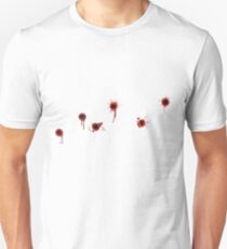T Shirt with row of Bullet Holes Unisex T-Shirt