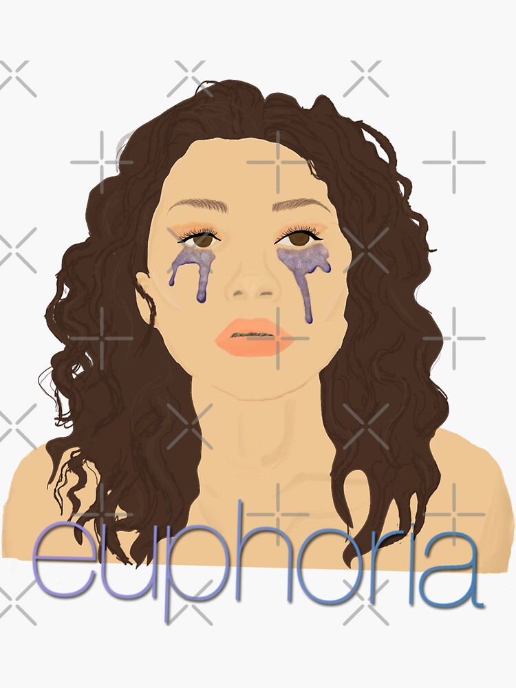 "Euphoria rue glitter eyes sticker" Sticker for Sale by lanceych Redbubble