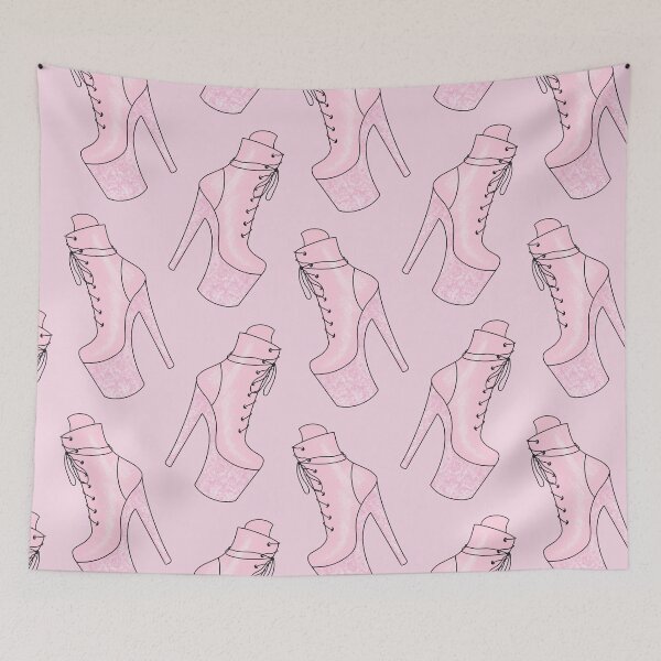 Item preview, Pastel Pink & Glitter Pleaser Shoe Pattern designed and sold by mossferns.