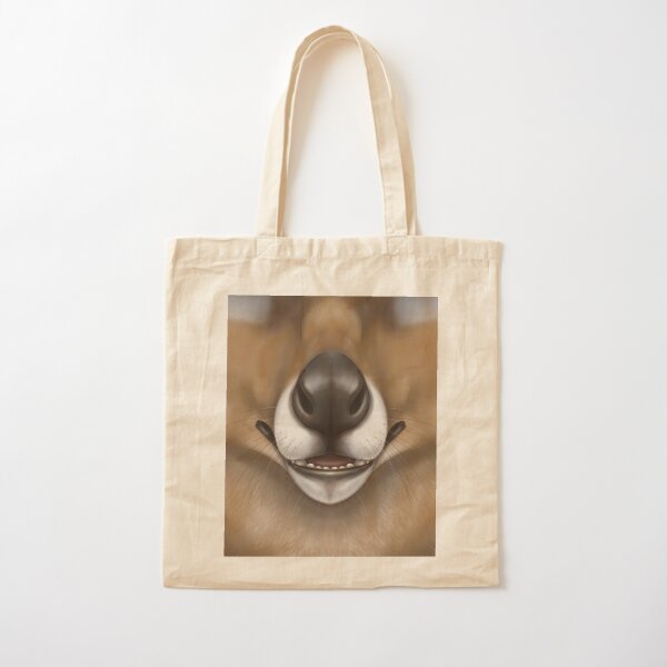 Thylacine Face Cotton Tote Bag