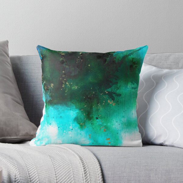 Aqua Haze Throw Pillow