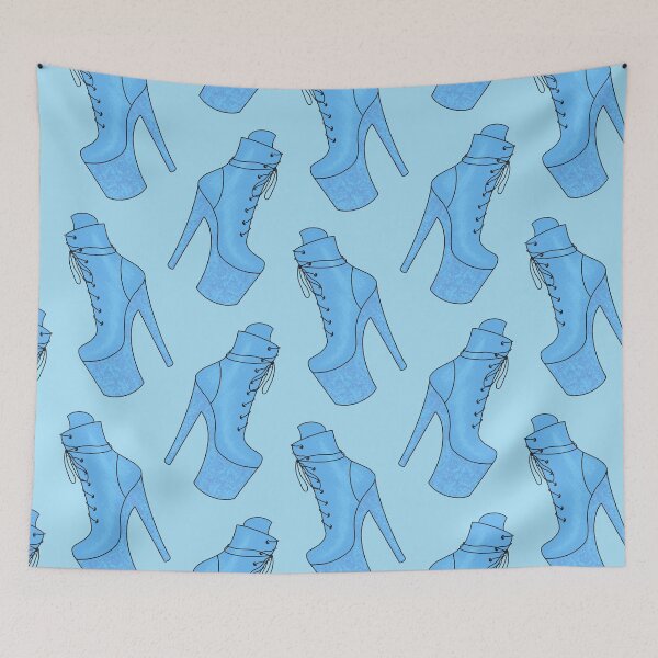 Item preview, Pastel Blue & Glitter Pleaser Shoe Pattern designed and sold by mossferns.