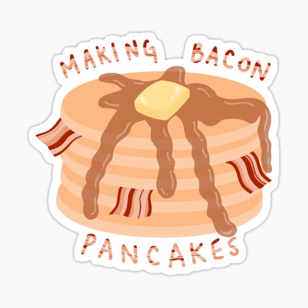 Bacon Pancakes Stickers Redbubble - roblox song id for making bacon pancakes