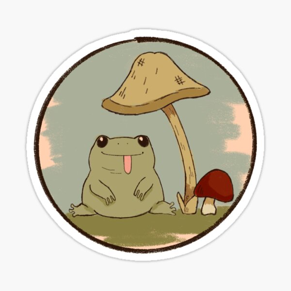 Frog Stack Vinyl Sticker, Cute Frogs and Mushrooms Sticker – Forager Vintage