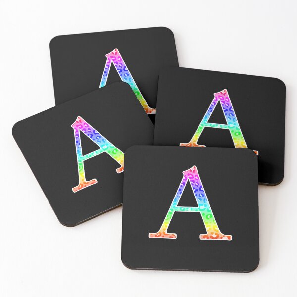 Item preview, The Letter Alpha - Monogram in Rainbow Leopard Print designed and sold by Bumblefuzzies.