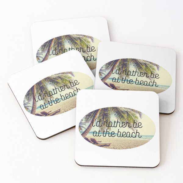 Item preview, Retro Script I'd Rather Be At The Beach | Palm Tree & Sun Lounger designed and sold by CarlosAlberto.