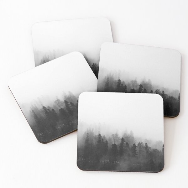 Item preview, Foggy Forest, Black Trees, Grey & White Blackground designed and sold by Aldvin Gomes.