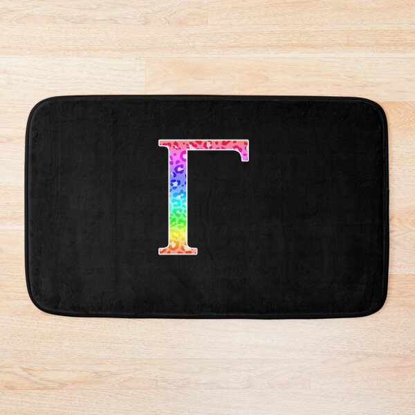 Item preview, The Letter Gamma - Monogram in Rainbow Leopard Print designed and sold by Bumblefuzzies.