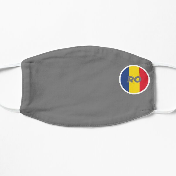 Romania | Round Flag With Country Code Flat Mask