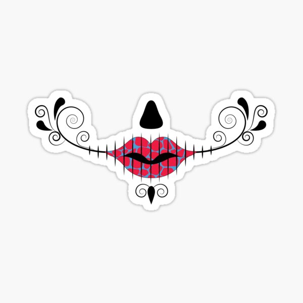 sugar skull mouth Sticker