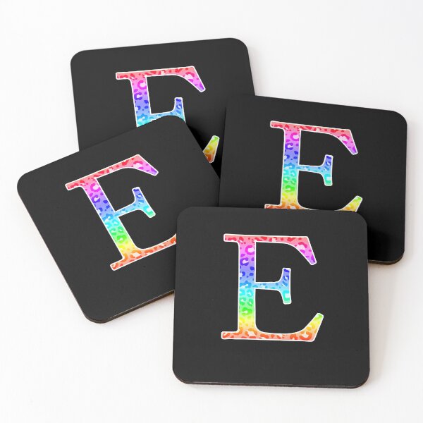 Item preview, The Letter Epsilon - Monogram in Rainbow Leopard Print designed and sold by Bumblefuzzies.