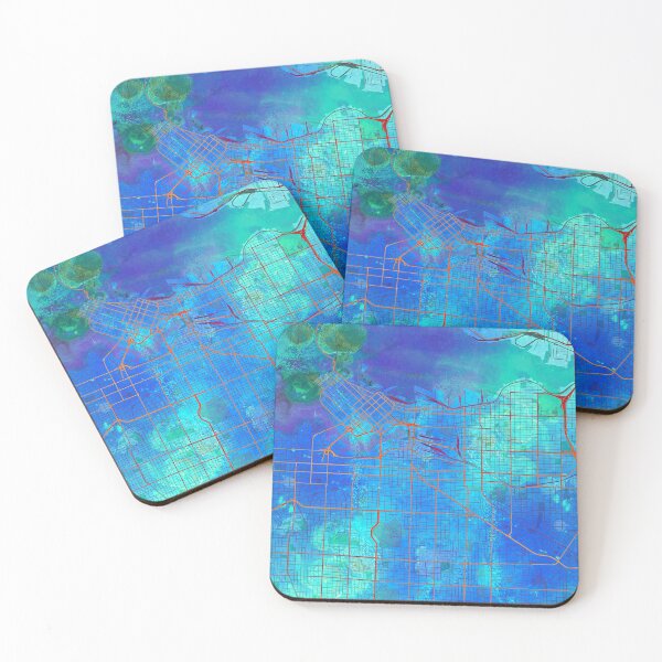 Item preview, Vancouver Canada Street Map Blue Lagoon designed and sold by IvonDesign.