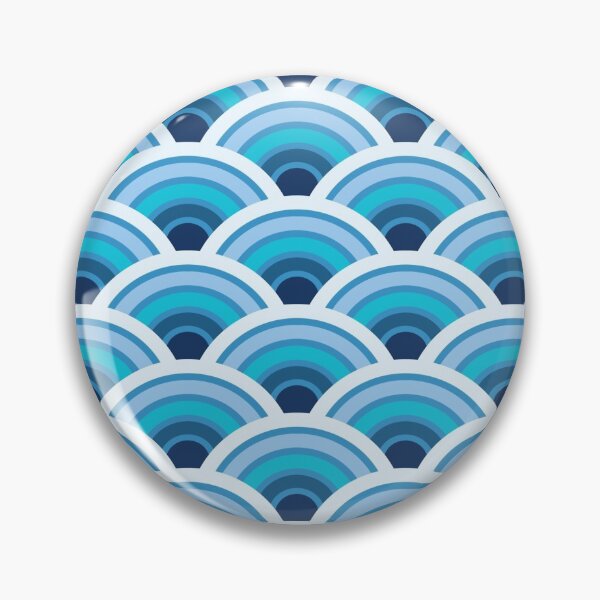 Item preview, Japanese Waves Seigaiha Blue Sea Wave Pattern designed and sold by CoitoCG.