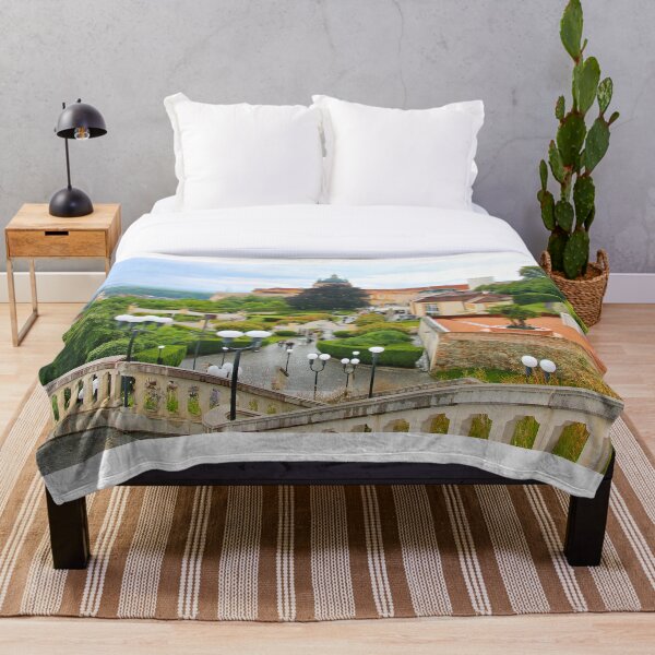 Melk Abbey with garden and town, Austria Throw Blanket