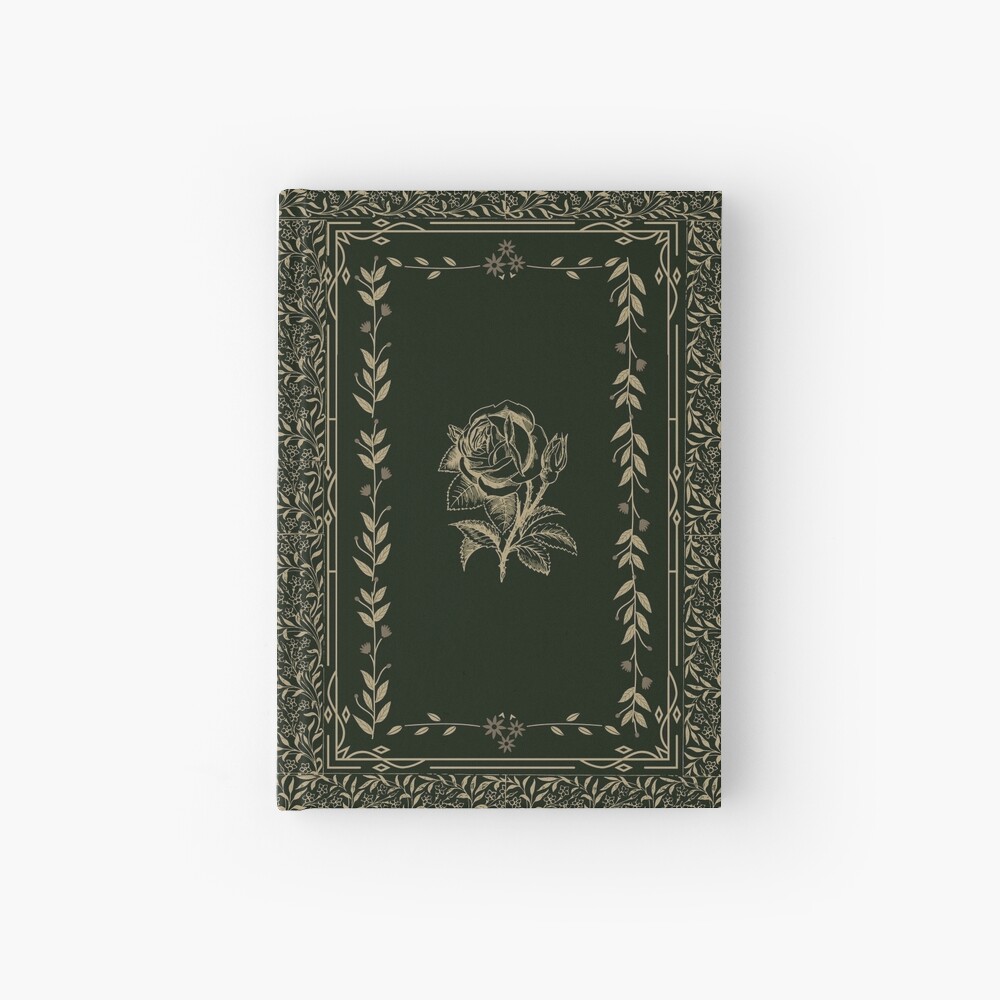 Vintage Rose Grimoire (Green, Gold) Hardcover Journal