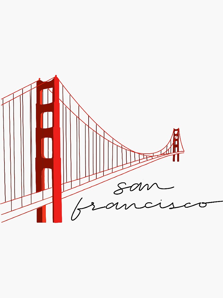 San Francisco Golden Gate Bridge Sticker for Sale by