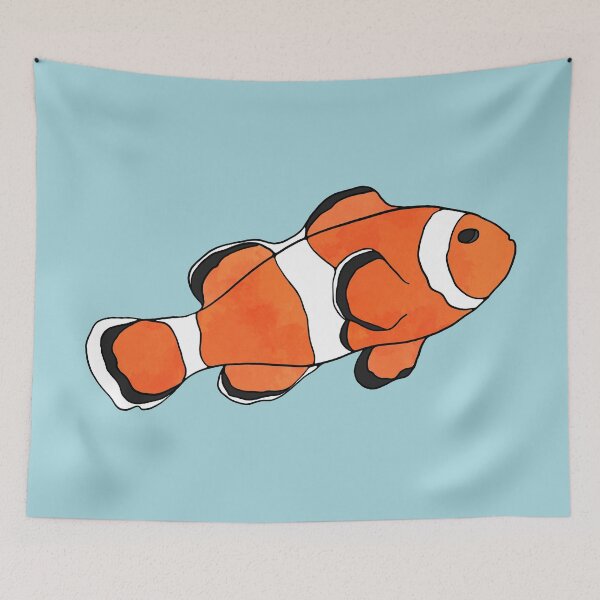 Item preview, Clownfish Watercolor Illustration designed and sold by murialbezanson.