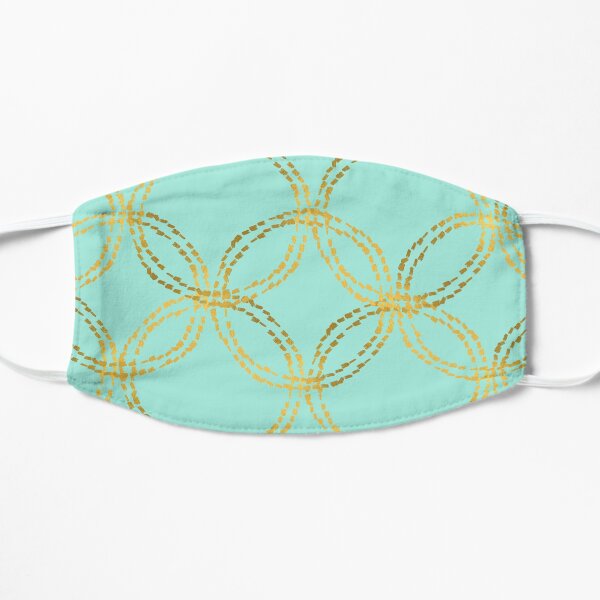 Mint Gold Circles Flat Mask