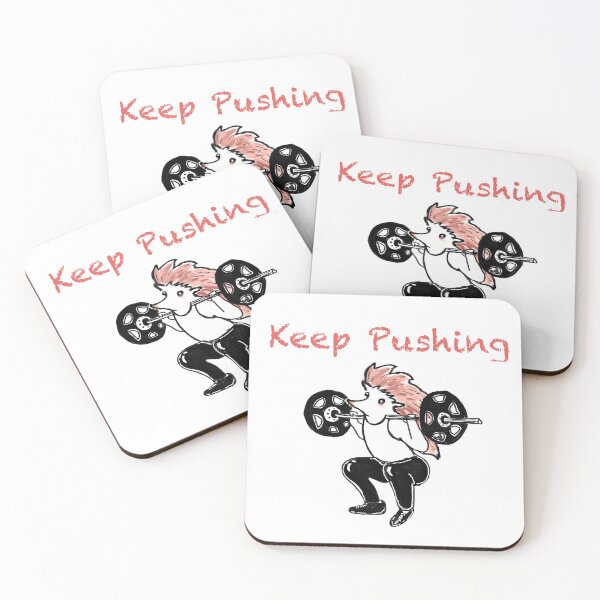Item preview, Hedgehog Weighlifting Keep Pushing designed and sold by MANUMONY.