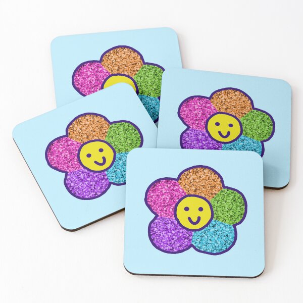 Item preview, Rainbow Glitter Happy Flower designed and sold by ellgee21.